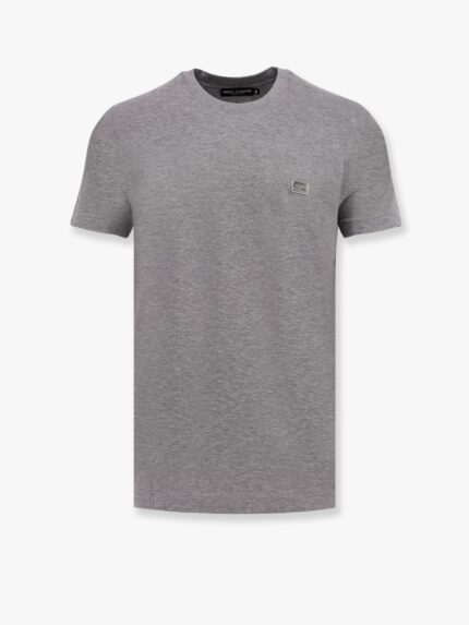 Dolce & Gabbana Cotton T-shirt With Metal Logo Detail