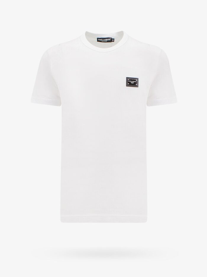 Dolce & Gabbana Cotton T-shirt With Metal Logo Patch