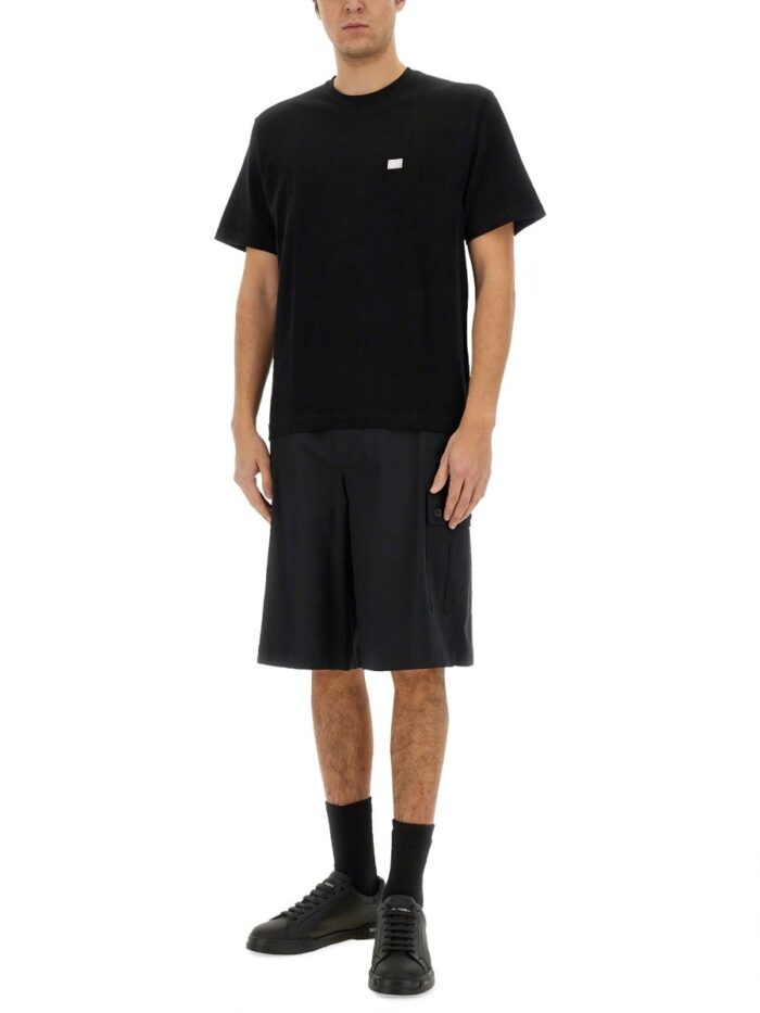 Dolce & Gabbana COTTON T-SHIRT WITH PLAQUE