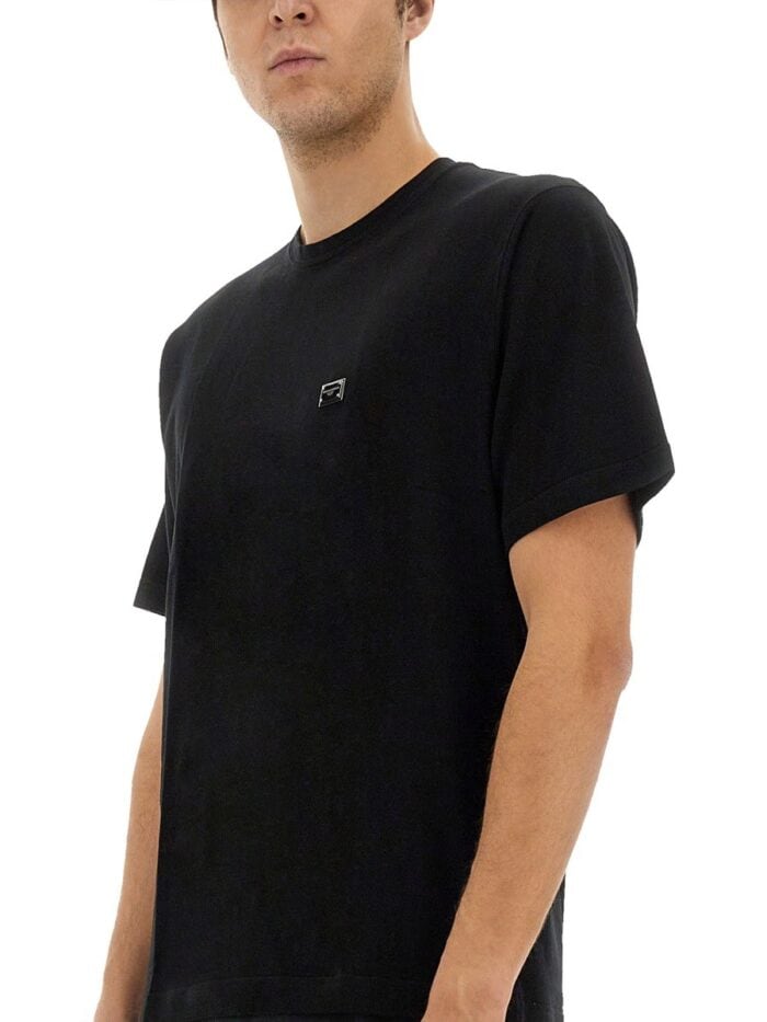 Dolce & Gabbana COTTON T-SHIRT WITH PLAQUE