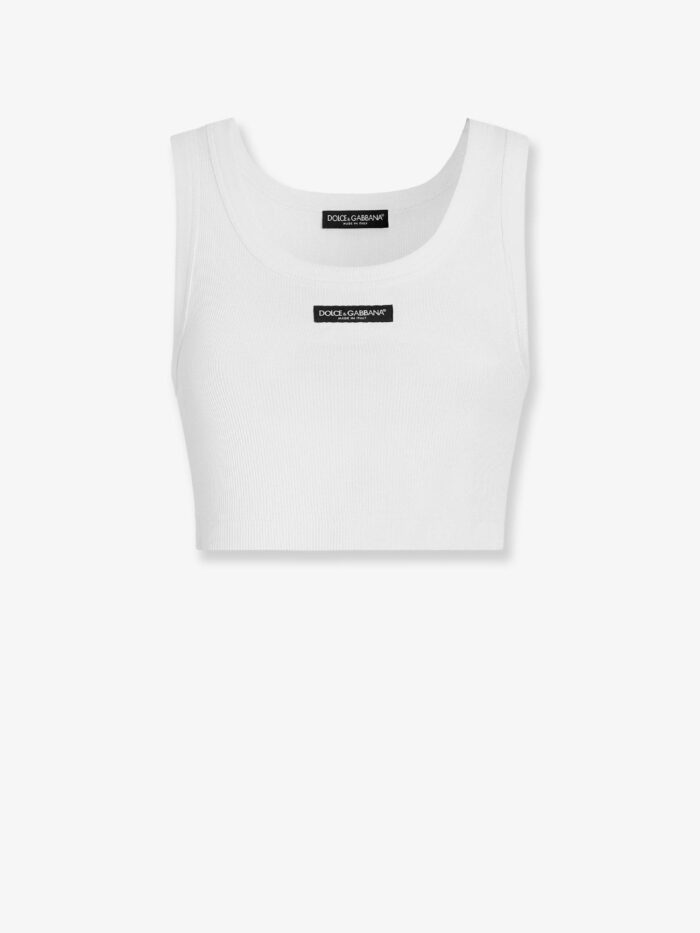 dolce & gabbana cotton top with logo patch Dolce & Gabbana Cotton Top With Logo Patch