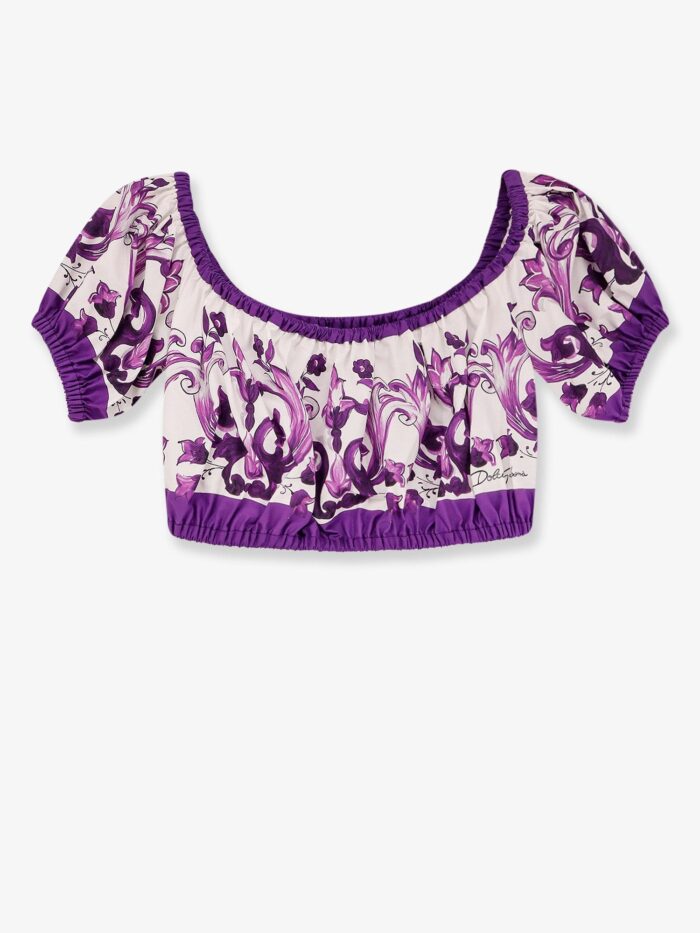 Dolce & Gabbana Cotton Top With Maiolica Print