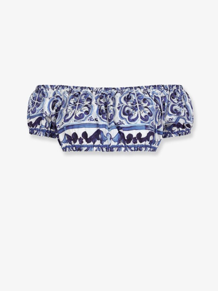 Dolce & Gabbana Cotton Top With Maiolica Print