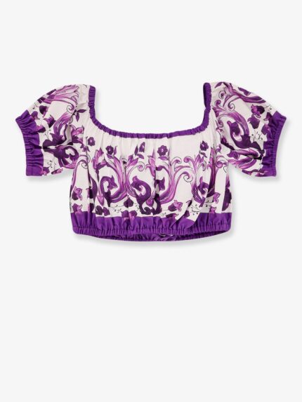 Dolce & Gabbana Cotton Top With Maiolica Print