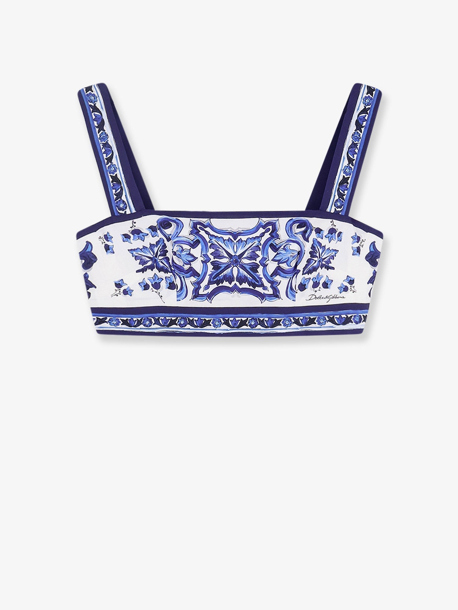 Dolce & Gabbana Cotton Top With Maiolica Print