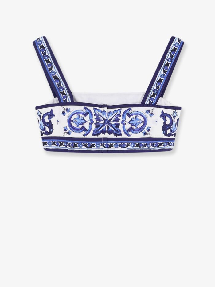 Dolce & Gabbana Cotton Top With Maiolica Print