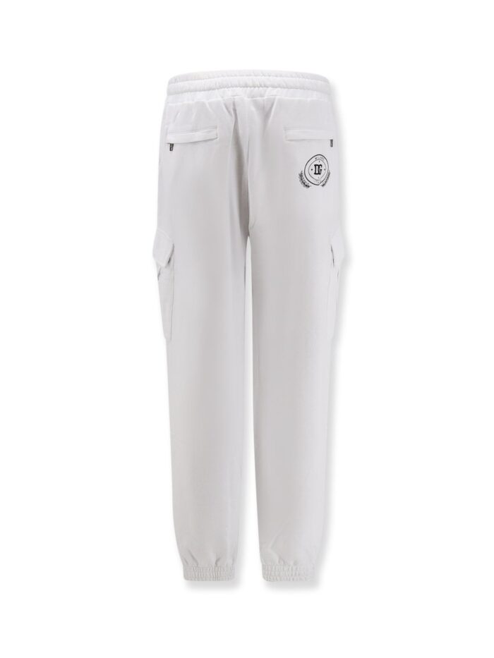 Dolce & Gabbana Cotton Trousers With Embroidered Logo On The Back