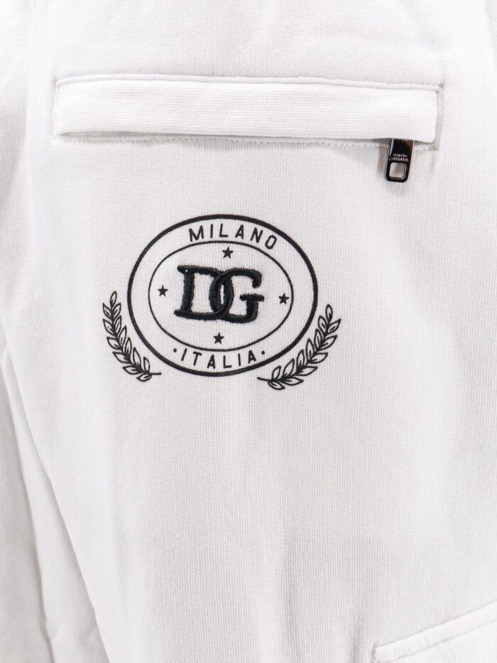 Dolce & Gabbana Cotton Trousers With Embroidered Logo On The Back