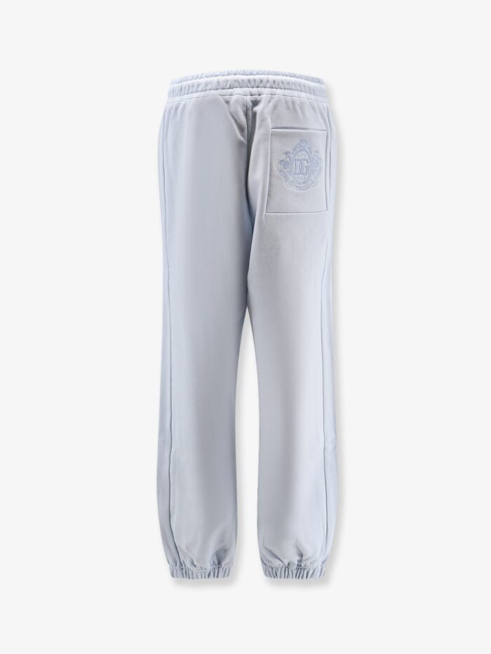 Dolce & Gabbana Cotton Trousers With Embroidered Logo On The Back
