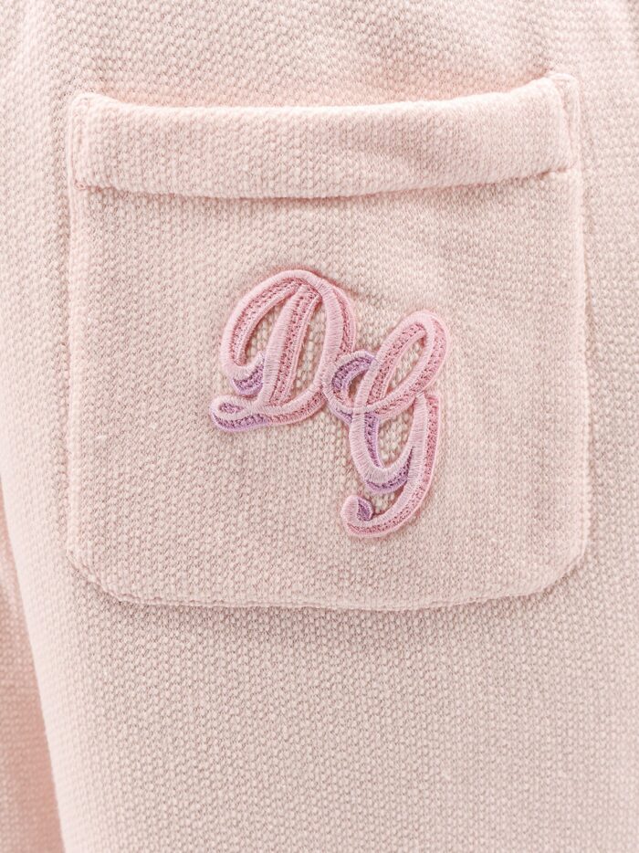 Dolce & Gabbana Cotton Trousers With Embroidered Logo Patch