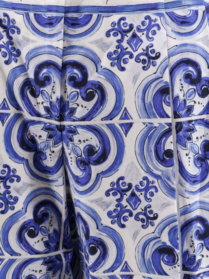Dolce & Gabbana Cotton Trousers With Maiolica Print