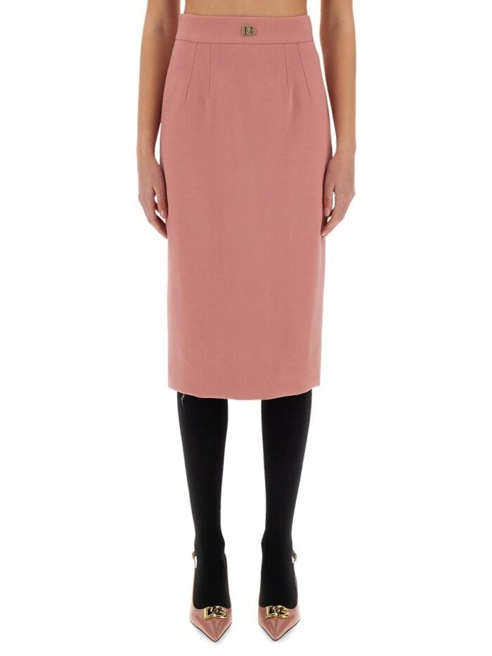 Dolce & Gabbana DG LOGO LONGUETTE PENCIL SKIRT