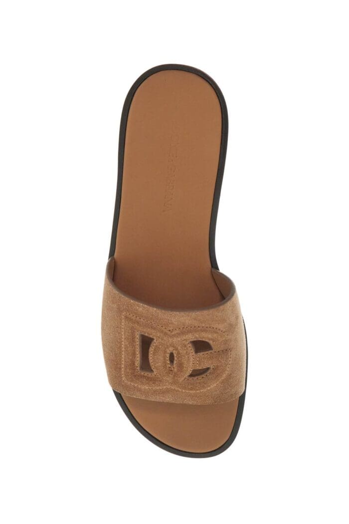 DOLCE & GABBANA 'dg Logo Suede Slides For Stylish