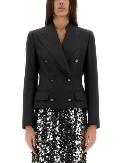 Dolce & Gabbana DOLCE DOUBLE-BREASTED JACKET WITH DG LOGO BUTTONS
