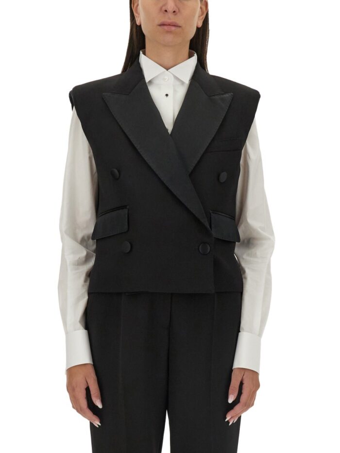 dolce & gabbana double breasted sleeveless jacket Dolce & Gabbana DOUBLE-BREASTED SLEEVELESS JACKET