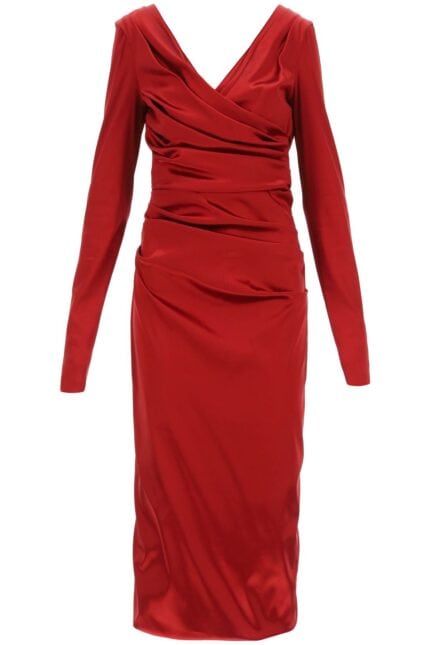 Dolce & Gabbana Draped Dress In Satin