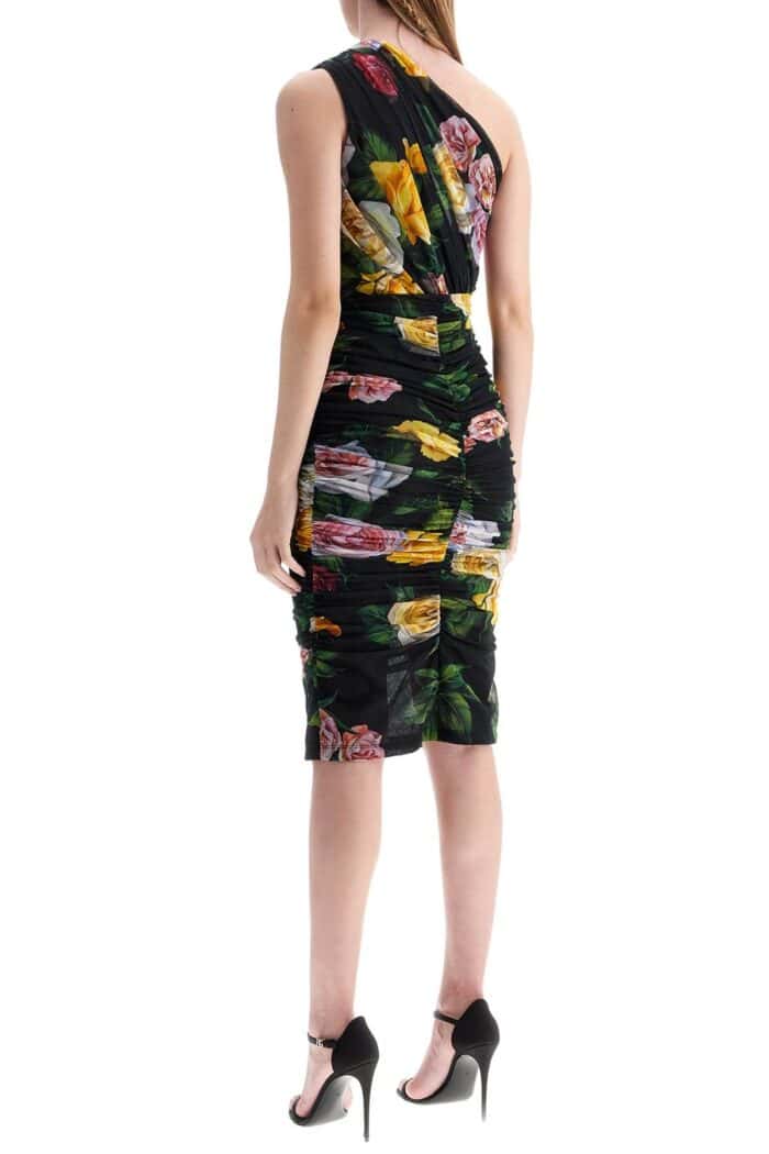 DOLCE & GABBANA Elegant Black Dress In Polyamide With Floral Pattern For Cocktails And Evenings