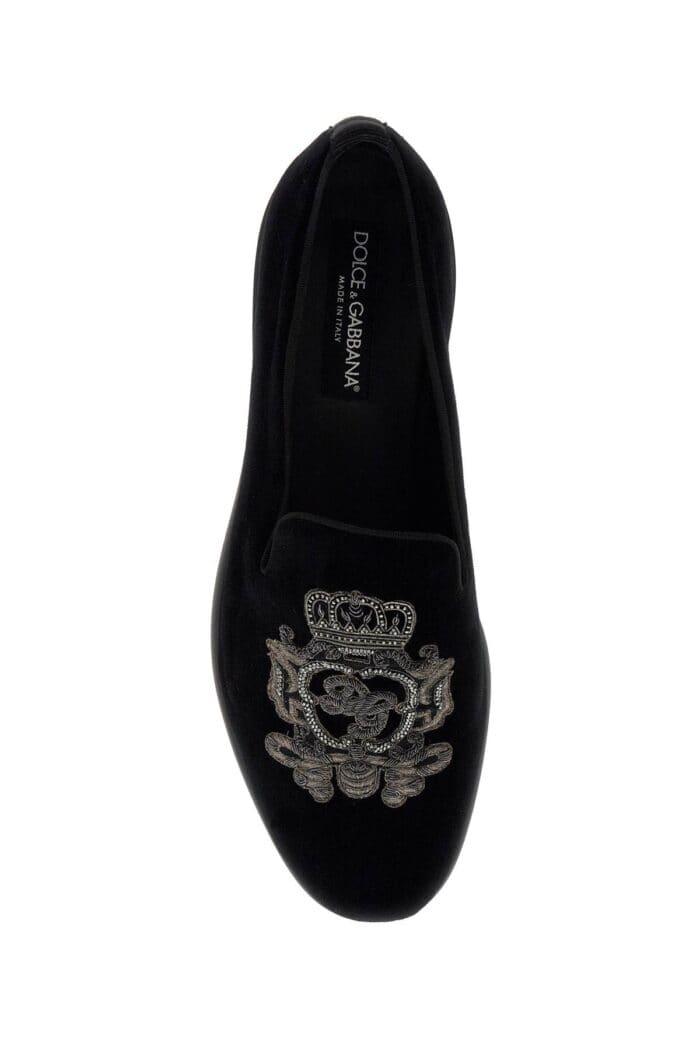 DOLCE & GABBANA Embroidered Velvet Loafers