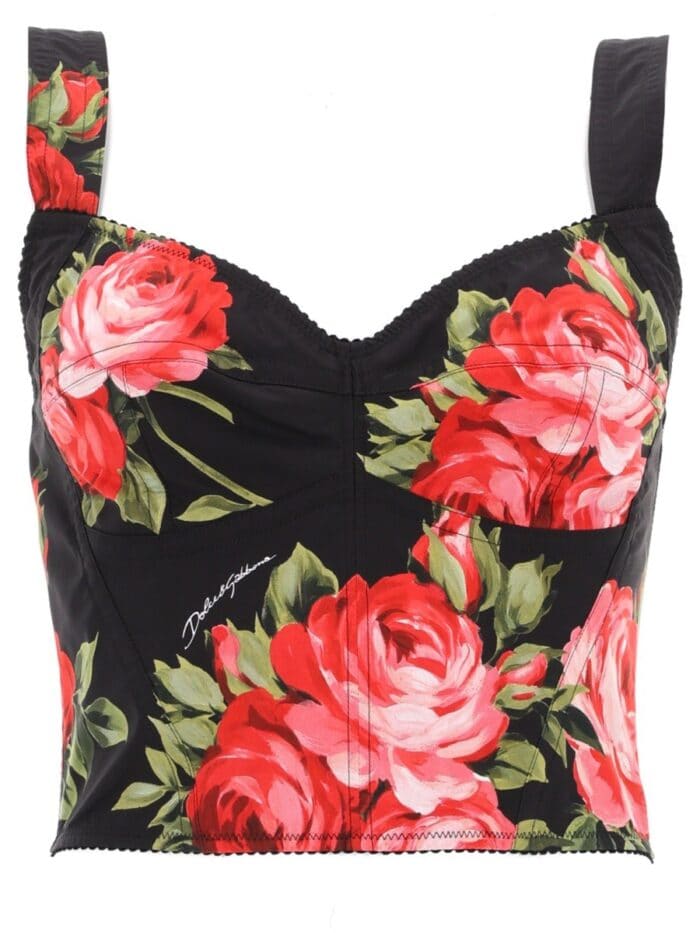 Dolce & Gabbana FLORAL PRINT BUSTIER TOP