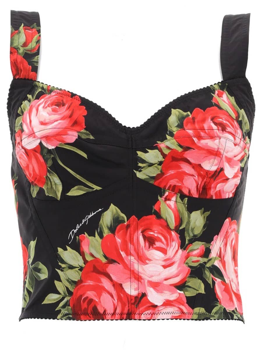 Dolce & Gabbana FLORAL PRINT BUSTIER TOP