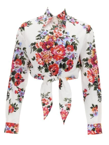 Dolce & Gabbana FLORAL PRINT CROP SHIRT