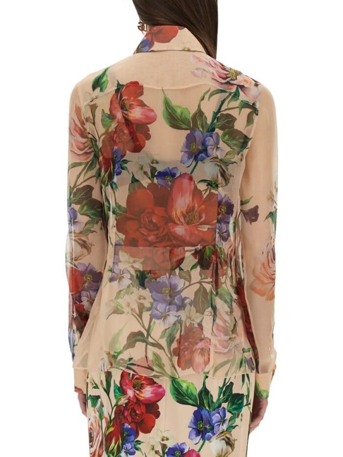 Dolce & Gabbana FLOWER PRINT CHIFFON SHIRT