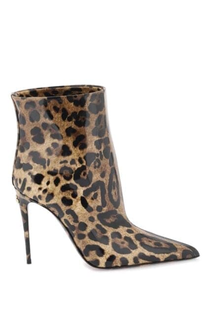 Dolce & Gabbana Glossy Leather Ankle Boots