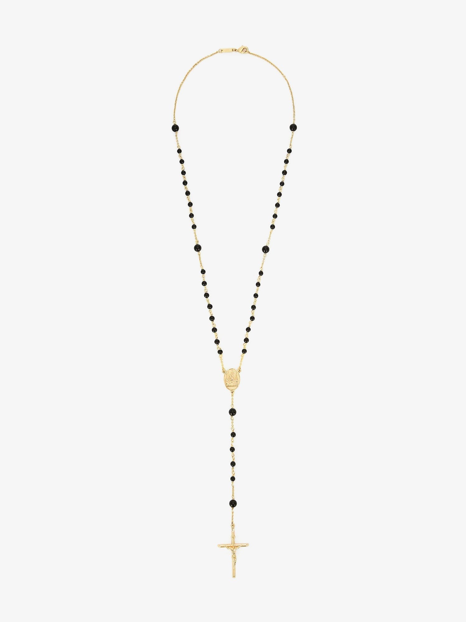 Dolce & Gabbana Gold Brass Rosary With Natural Stones