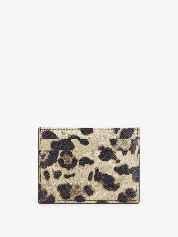 Dolce & Gabbana Hammered Leather Card Holder With Animal Print