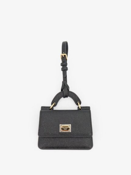 Dolce & Gabbana Hammered Leather Card Holder With Metal Logo Tag