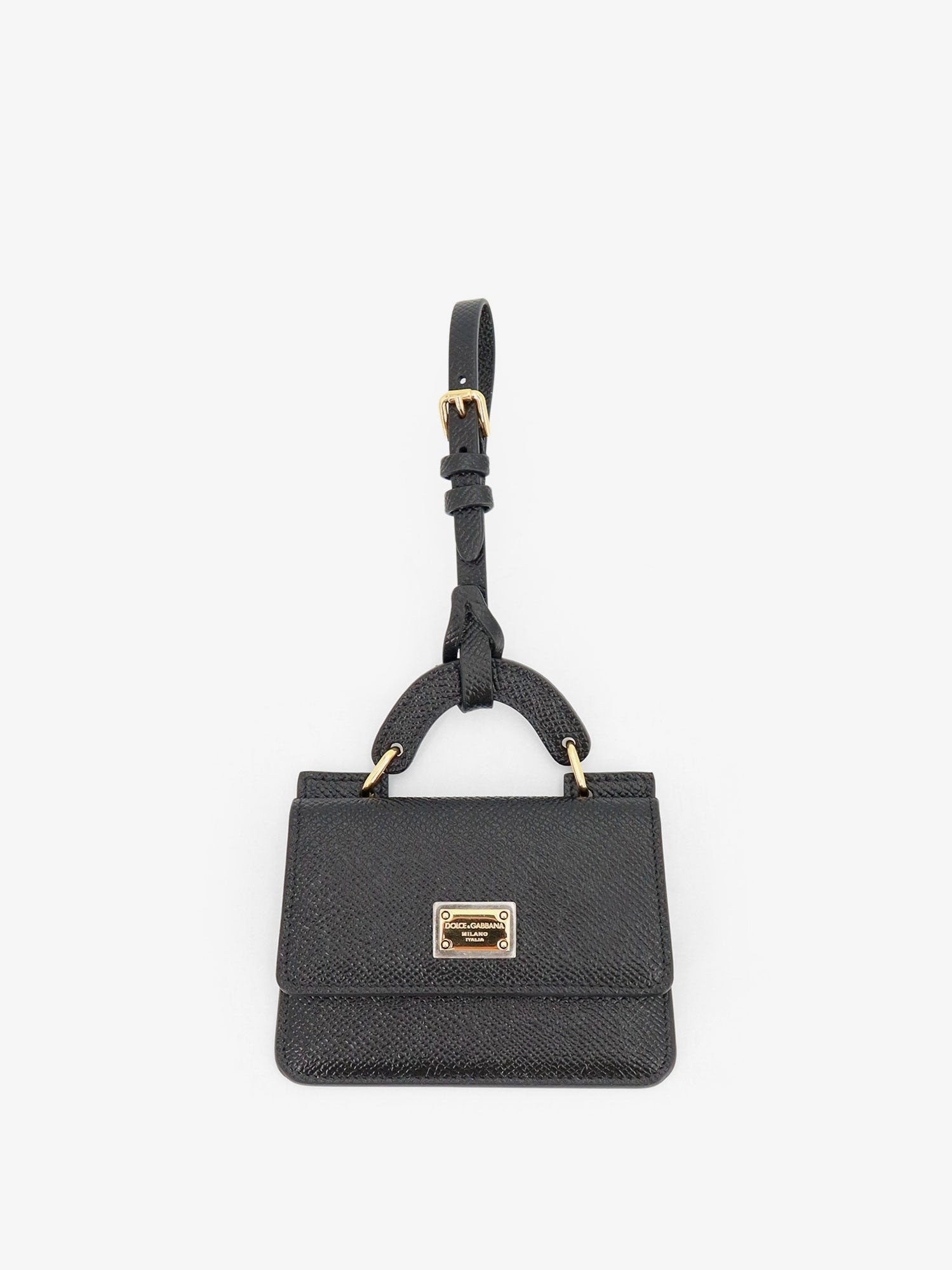 Dolce & Gabbana Hammered Leather Card Holder With Metal Logo Tag