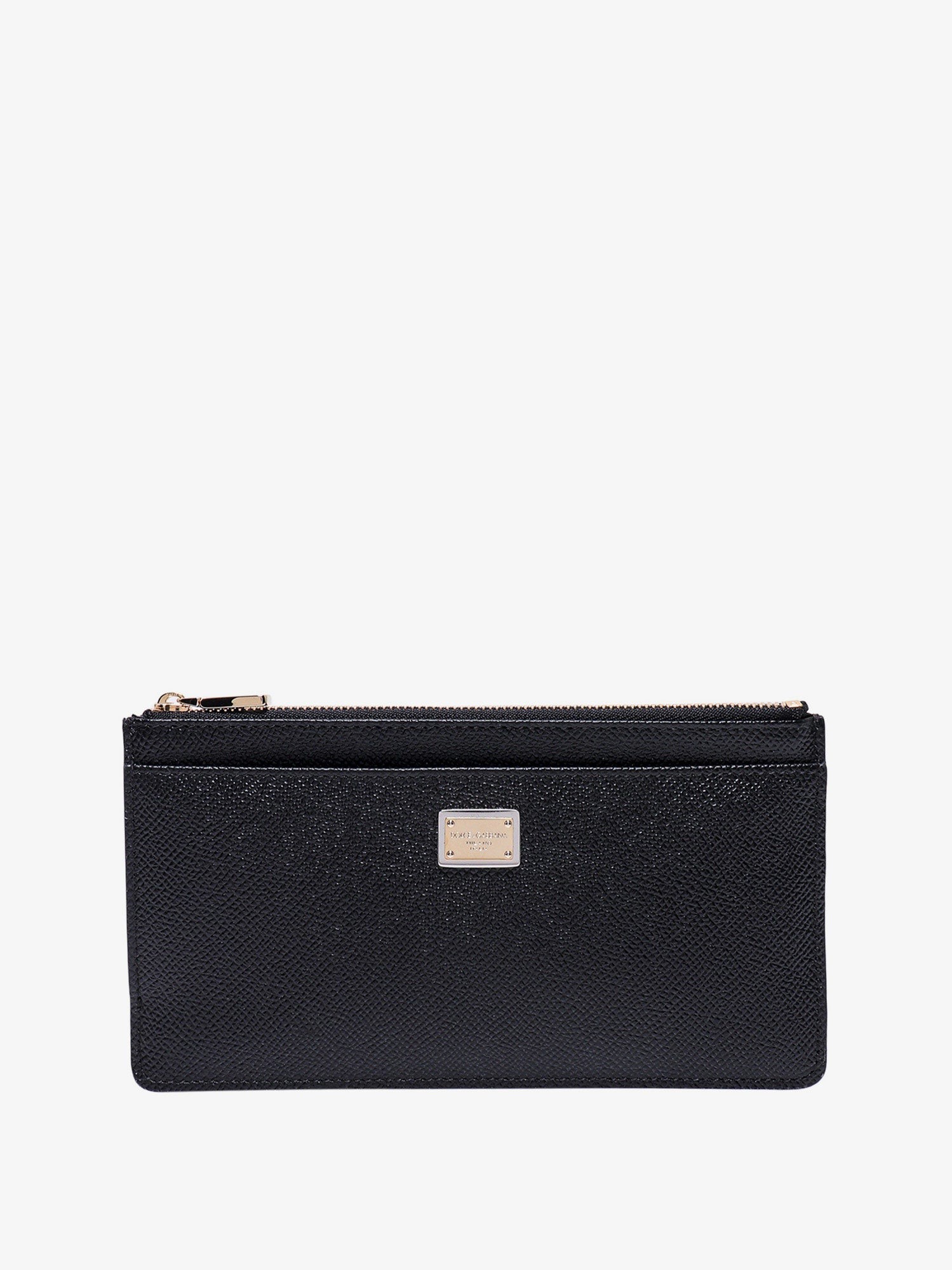 Dolce & Gabbana Hammered Leather Card Holder With Metal Tag