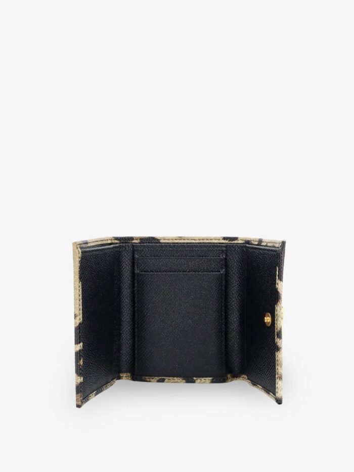 Dolce & Gabbana Hammered Leather Wallet With Animal Print