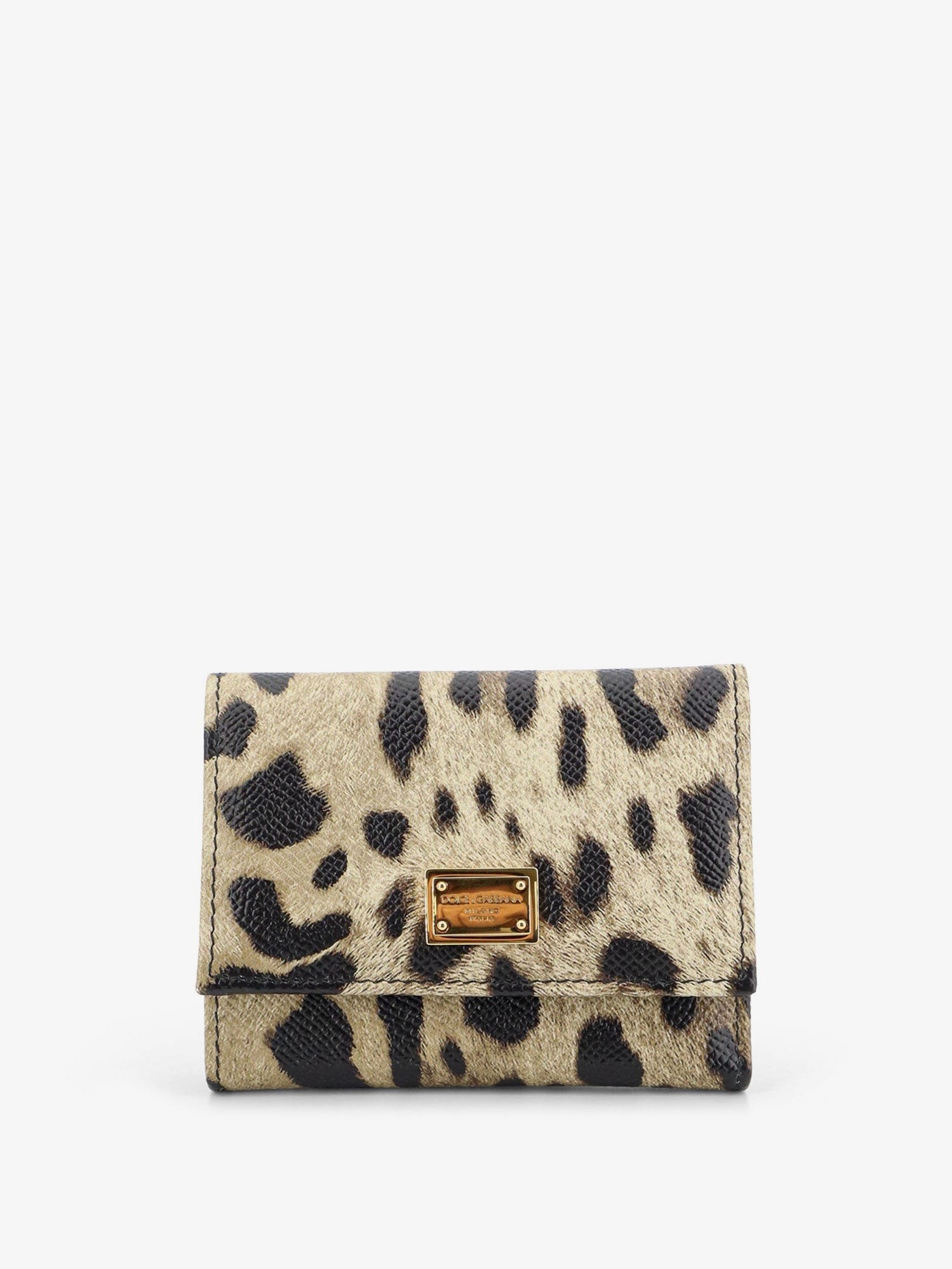 Dolce & Gabbana Hammered Leather Wallet With Animal Print