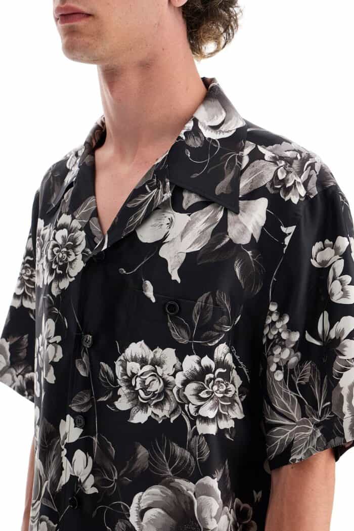 DOLCE & GABBANA Hawaii Silk Shirt With Floral Print Set