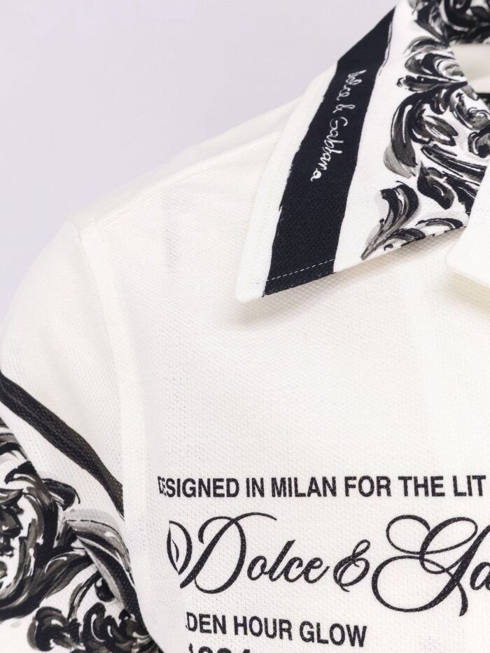 Dolce & Gabbana Hawaiian Pique Cotton Shirt