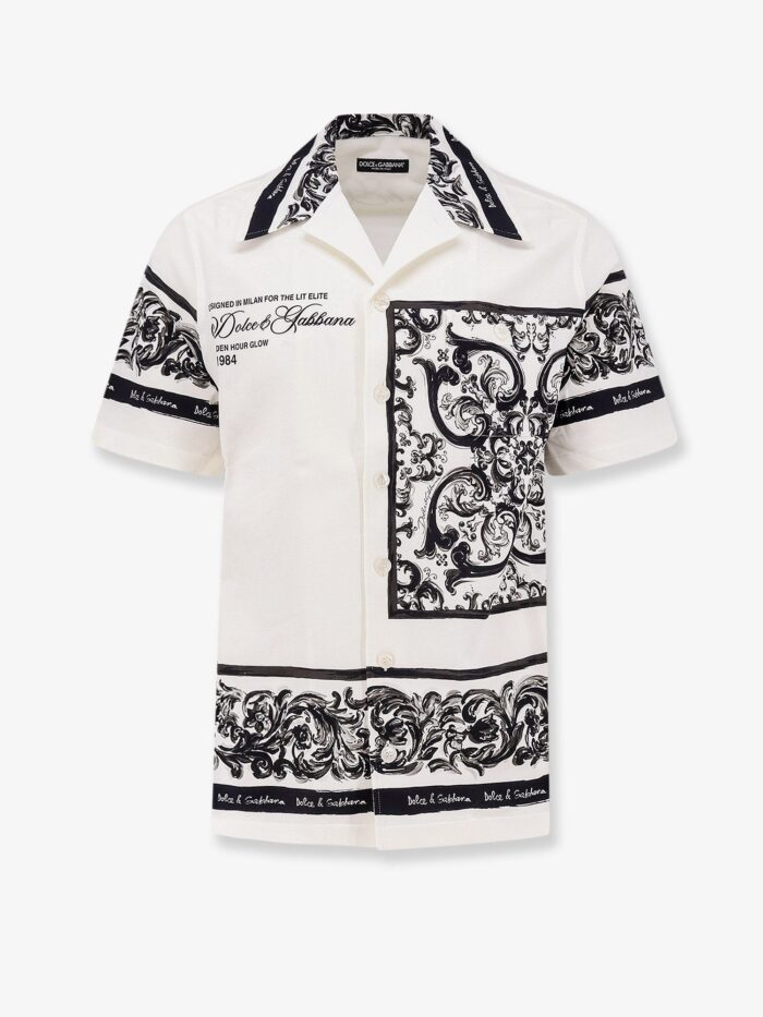 dolce & gabbana hawaiian pique cotton shirt Dolce & Gabbana Hawaiian Pique Cotton Shirt