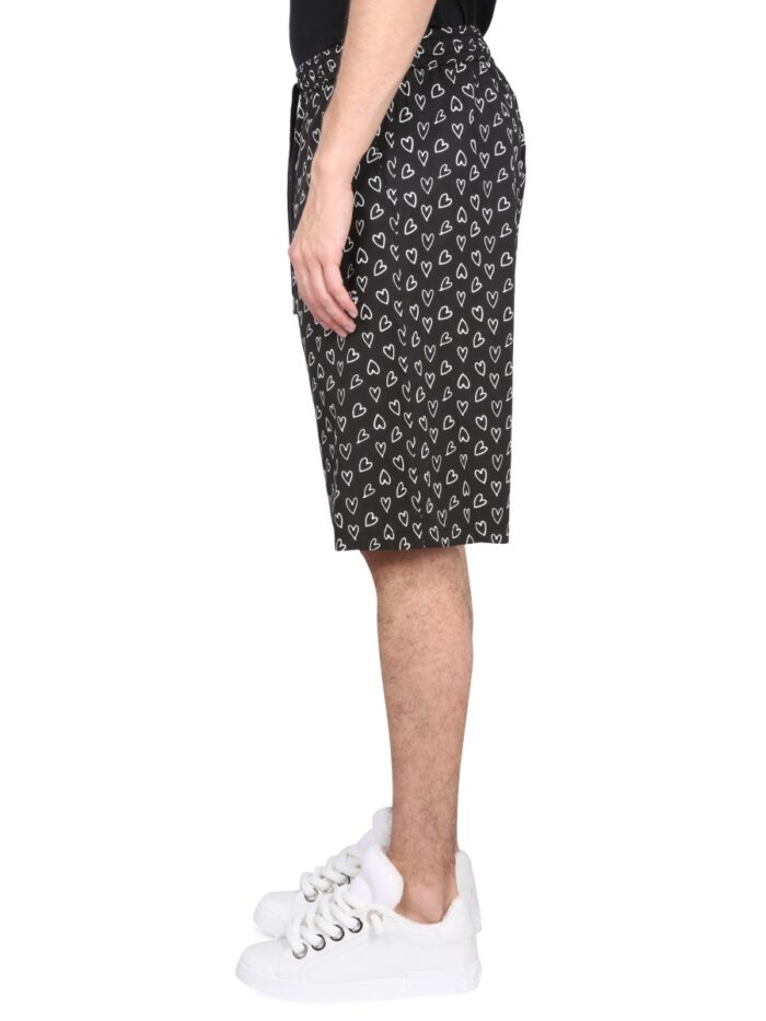 Dolce & Gabbana HEART PRINT BERMUDA SHORTS