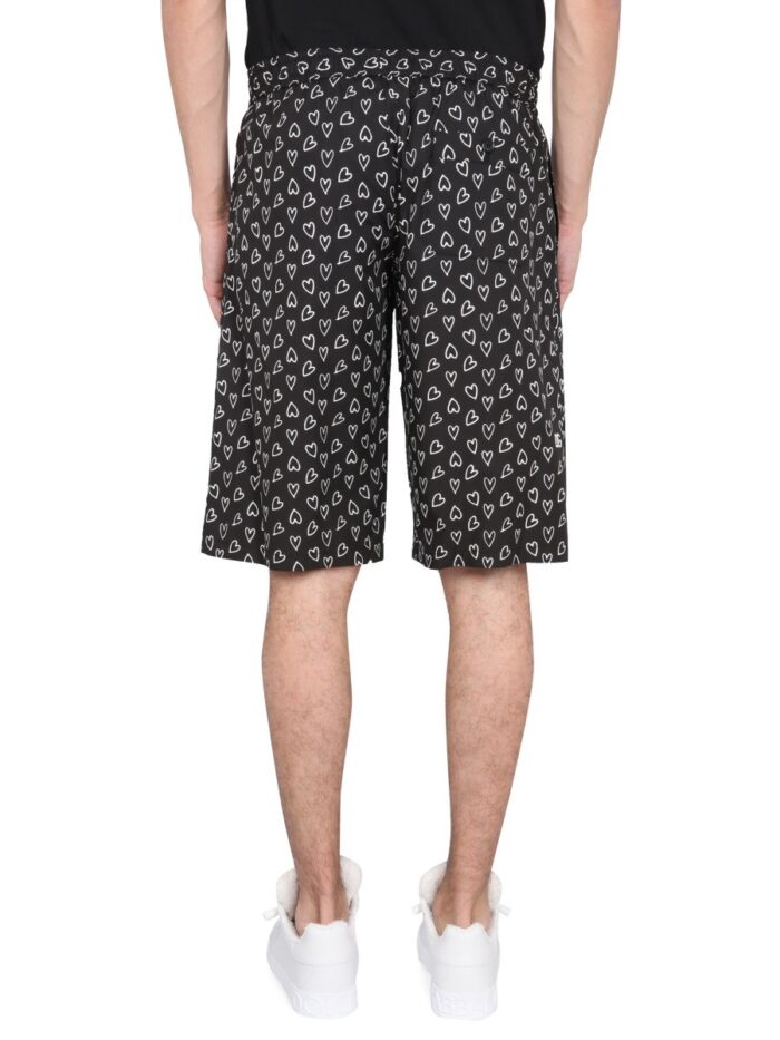 Dolce & Gabbana HEART PRINT BERMUDA SHORTS