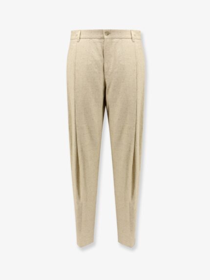Dolce & Gabbana Hemp, Linen And Silk Trousers With Tweed Effect