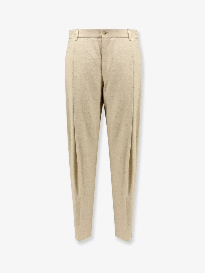 dolce & gabbana hemp, linen and silk trousers with tweed effect Dolce & Gabbana Hemp, Linen And Silk Trousers With Tweed Effect