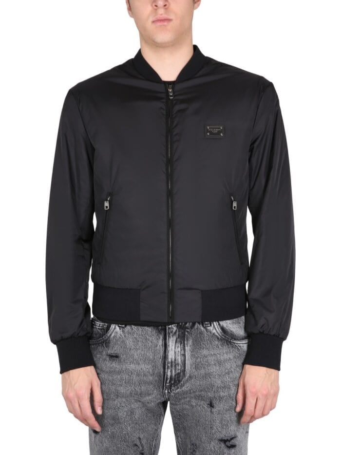 Dolce & Gabbana JACKET WITH LOGO PLAQUE