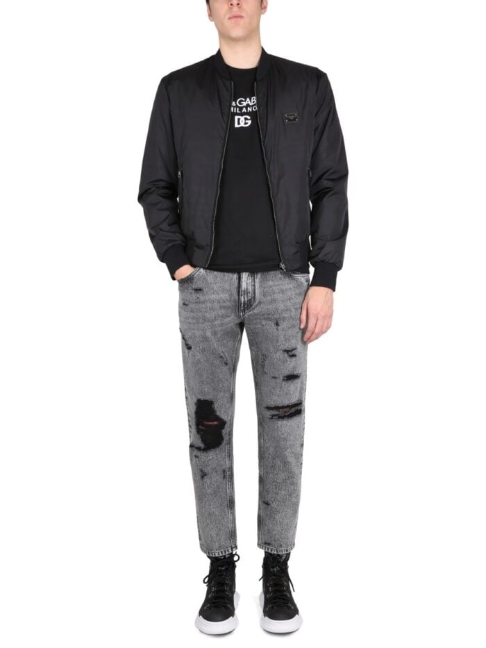 Dolce & Gabbana JACKET WITH LOGO PLAQUE