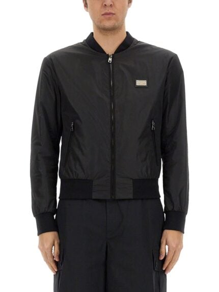 Dolce & Gabbana JACKET WITH LOGO PLAQUE