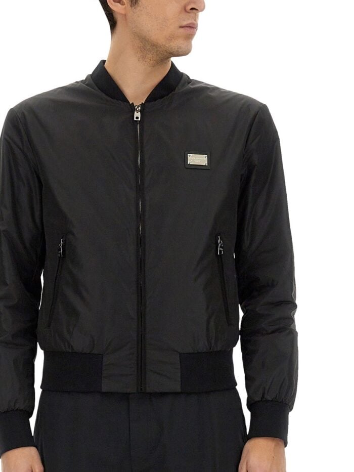 Dolce & Gabbana JACKET WITH LOGO PLAQUE
