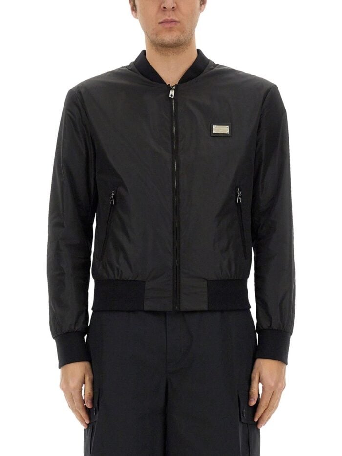 Dolce & Gabbana JACKET WITH LOGO PLAQUE
