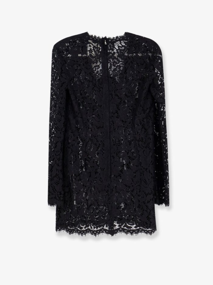 Dolce & Gabbana Lace Dress With Front Flower Detail