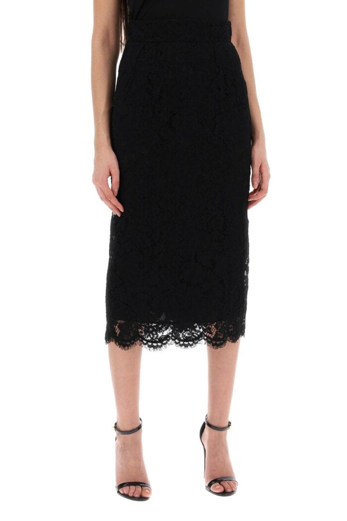 DOLCE & GABBANA Lace Pencil Skirt With Tube Silhouette