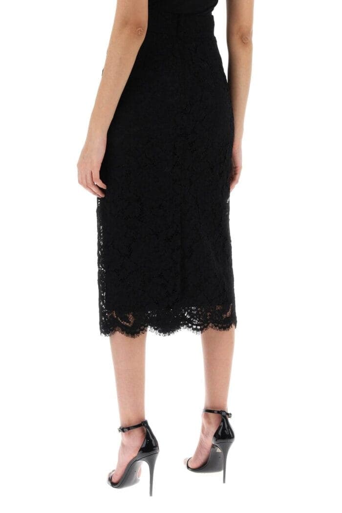 DOLCE & GABBANA Lace Pencil Skirt With Tube Silhouette