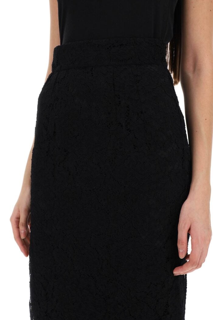 DOLCE & GABBANA Lace Pencil Skirt With Tube Silhouette